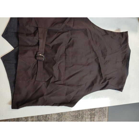 Banana Republic Woolblend Suit Vest Plaid Brown Back Measurements in Description - Picture 7 of 8